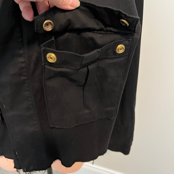 NWOT BOYISH Raw Edge Crop Denim Jacket, Sz LG, Black, Hipster, Fashionable - Picture 5 of 12